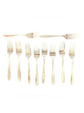 TEN Atomic Star MCM Vintage Wallace Dinner Salad Forks
